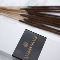 Mystic Arabian - Organic Hand-rolled incense sticks coated with oud & sage dust. Infused with smokey lavender, citrusy frankincense, patchouli & oud - Box of 10