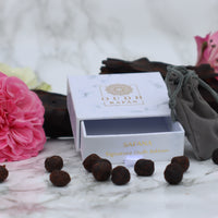 Safana - Pure crushed agarwood infused in oud, floral, rose, aromatic spice & amber, burning bakhoor home incense fragrance
