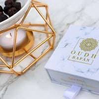 Safana - Pure crushed agarwood infused in oud, floral, rose, aromatic spice & amber, burning bakhoor home incense fragrance