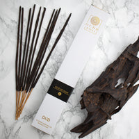 Oud de Siam - Organic Hand-rolled incense sticks coated with oud. Infused with amber & oud. - Box of 10