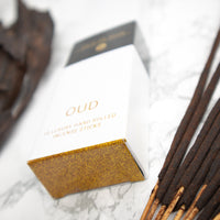Oud de Siam - Organic Hand-rolled incense sticks coated with oud. Infused with amber & oud. - Box of 10