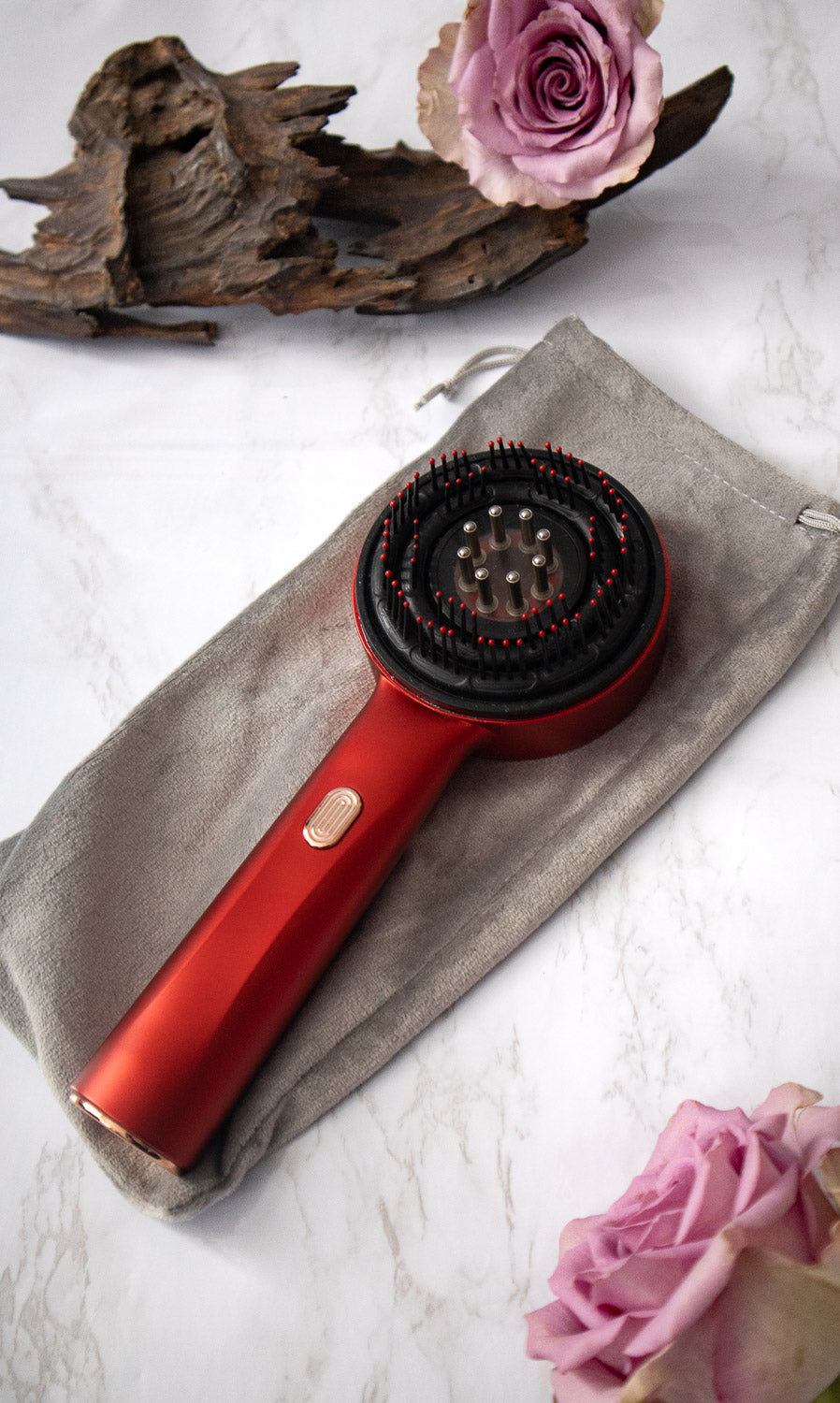 Oud Rafan Electric Scalp Massager Comb – LED Vibration Hair Growth Stimulator, Anti-Stress & Anti-Hair Loss, Rechargeable