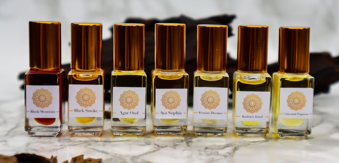 Aya Sophia - Handcrafted pure organic perfume oil: A blend of beautiful Turkish rose, oud oils and a touch of honey
