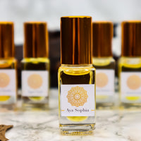 Aya Sophia - Handcrafted pure organic perfume oil: A blend of beautiful Turkish rose, oud oils and a touch of honey
